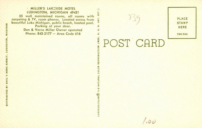 Ludington Beach House (Millers Lakeside Resort) - Old Postcard (newer photo)